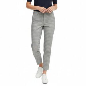 Banana Republic Avery Mid Rise Cropped Trousers In  Plaid Gray Womens Size 14